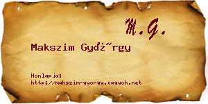 Makszim György névjegykártya