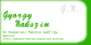 gyorgy makszim business card